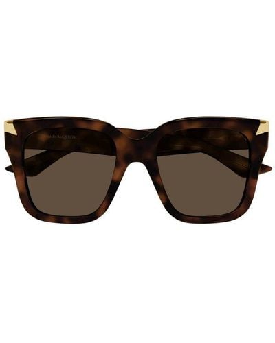 Alexander McQueen Square Frame Sunglasses - Black