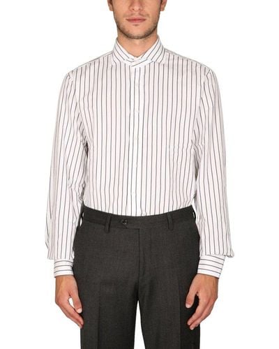 Lardini Striped Long-sleeved Shirt - White