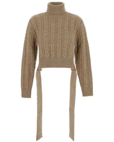 MM6 by Maison Martin Margiela Wool Blend Turtleneck Sweater - White