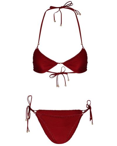 Zimmermann 'vitali Trimmed Mini Tri' Bikini - Red