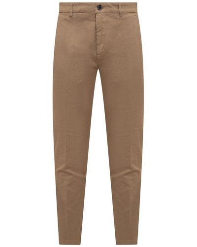 Department 5 Logo Tag Straight Leg Trousers - Natural