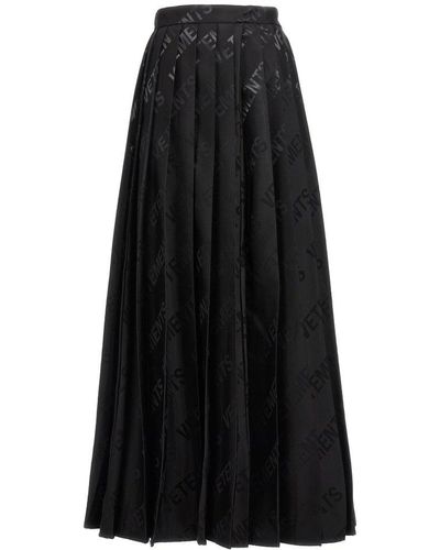 Vetements Monogram Pleated Skirts Black