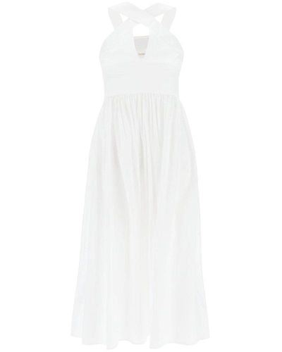 Max Mara Long Stretch Poplin Dress - White