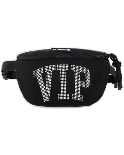 Vetements Vip Sequin Embellished Belt Bag - Black