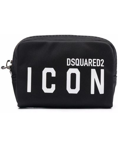 DSquared² Logo Print Zipped Wallet - Black