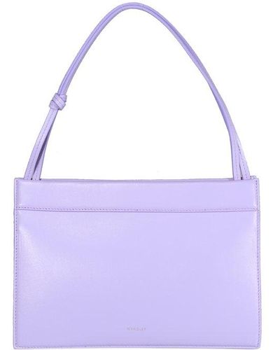 Wandler Hannah Logo Embossed Shoulder Bag - Purple