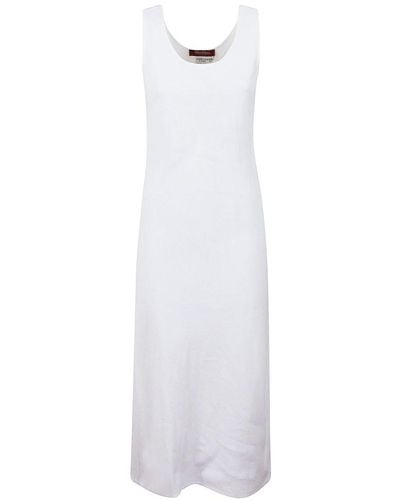 Max Mara Studio U-neck Sleeveless Dress - White