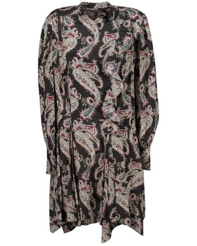 Isabel Marant Floral Print Mini Dress - Grey