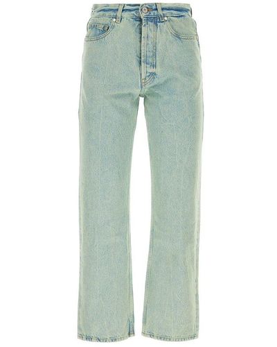 Palm Angels Overdyed Straight Leg Jeans - Green