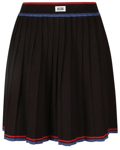 Gcds Pleated Knit Skirt - Black
