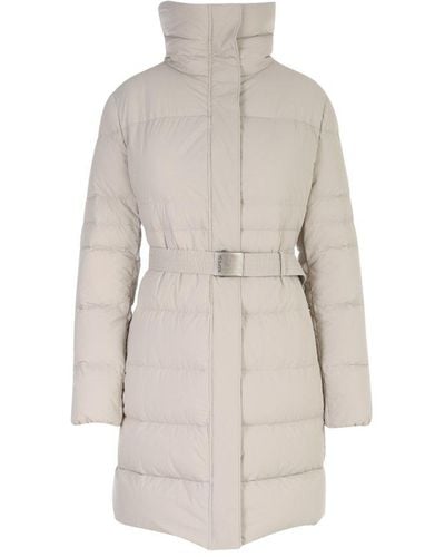 Aspesi Quilted Mid-length Coat - White