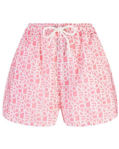 Moncler Logoed Shorts - Pink