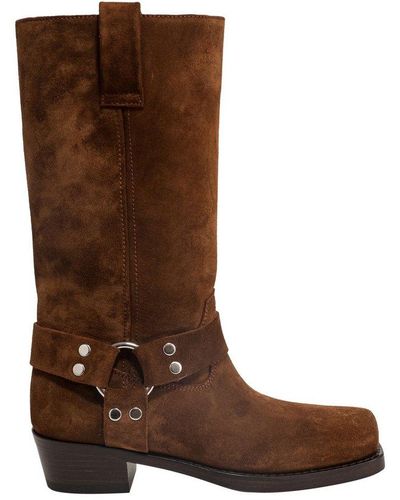 Paris Texas Strap-detailed Mid-calf Boots - Brown
