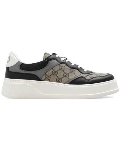 Gucci Chunky B Leather And Canvas Low-top Trainers - Brown