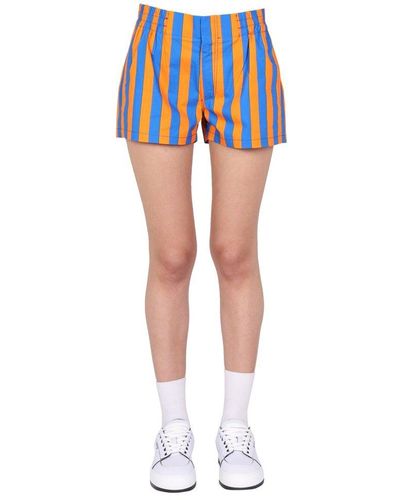 Sunnei Stripe Printed Shorts - Blue