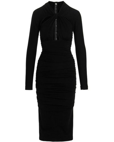 Dolce & Gabbana Cut-Out Draped Dress - Black