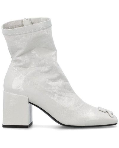 Courreges Heritage Square-toe Ankle Boots - White