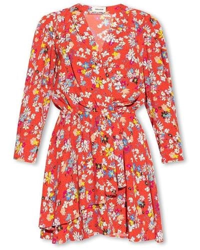 Zadig & Voltaire 'rogers' Dress With Floral Motif - Red