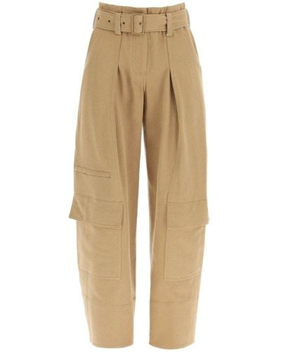 Low Classic Belted Cargo Trousers - Natural