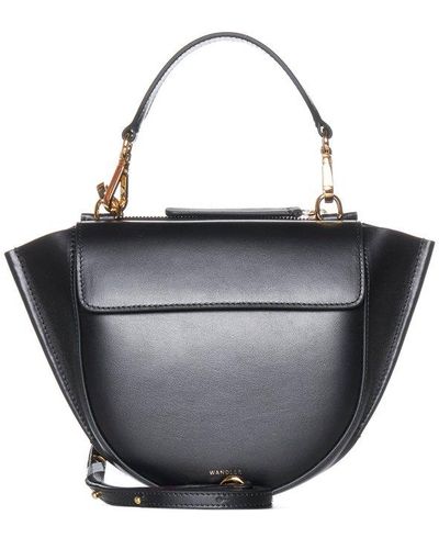 Wandler Hortensia Foldover Top Mini Bag - Black