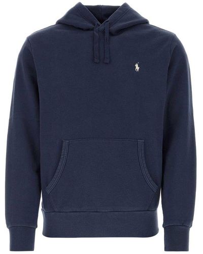 Polo Ralph Lauren Pony Embroidered Drawstring Hoodie - Blue