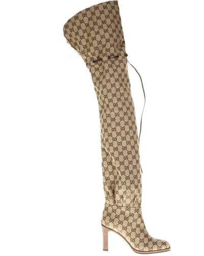 Gucci Original GG Canvas Over-the-knee Boot - Natural