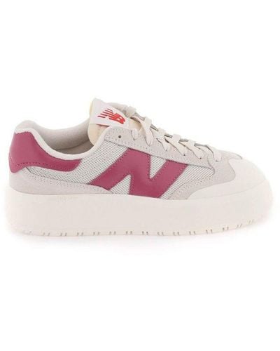 New Balance Ct302 Logo Patch Panelled Trainers - Pink