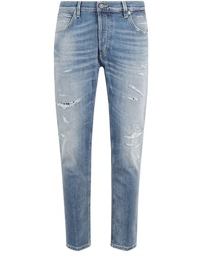 Dondup Ripped Detailed Jeans - Blue