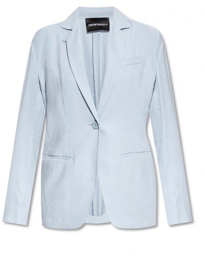 Emporio Armani Single Breasted Tailored Blazer - Blue