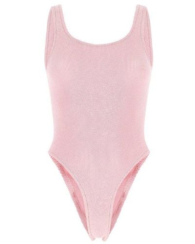 Reina Olga One Piece Ribbed Swimsuit - Pink