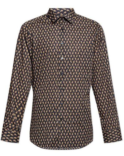 Etro Graphic Printed Long-sleeved Shirt - Brown