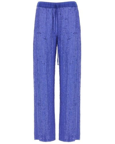 P.A.R.O.S.H. sequin-embellished trousers - Blue
