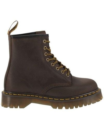 Dr. Martens 1460 Combat Boots In Brown Leather