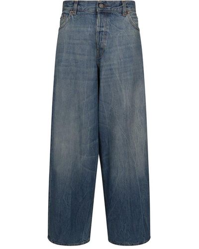 Haikure High-waist Logo Patch Wide-leg Jeans - Blue