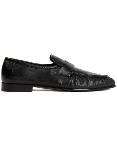 The Row Pleated-effect Loafers - Black
