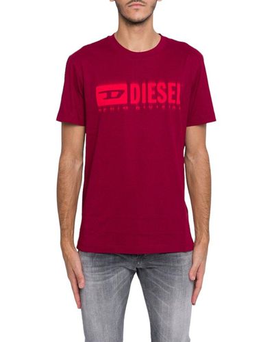 DIESEL T-diegor Crewneck Short-sleeved T-shirt - Red