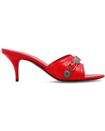 Balenciaga Cagole Heeled Sandals - Red
