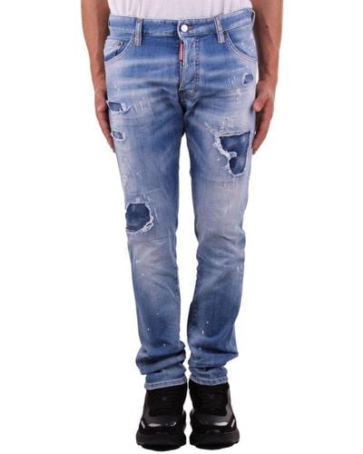 DSquared² Distressed Slim-fit Jeans - Blue