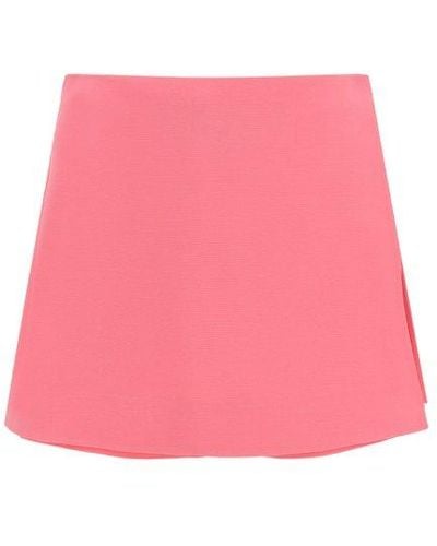 Valentino Crepe Couture Mini Skort - Pink