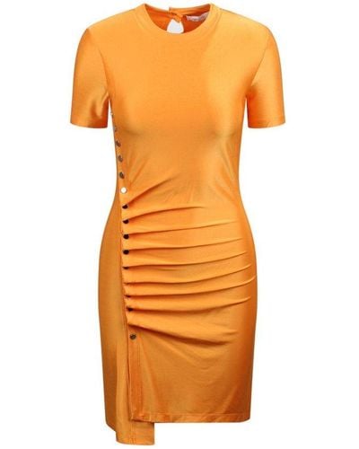 Rabanne Ruched Detailed Mini Dress - Orange