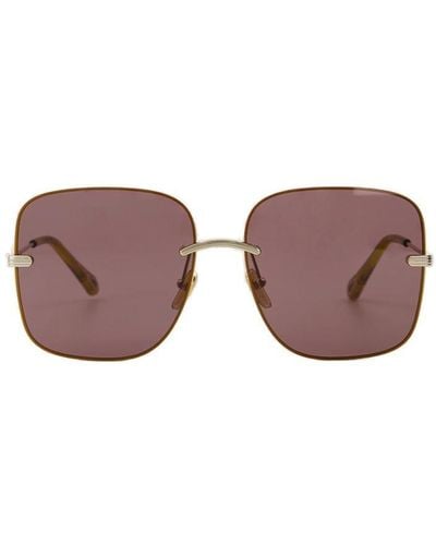 Chloé Oval Frame Sunglasses - Purple