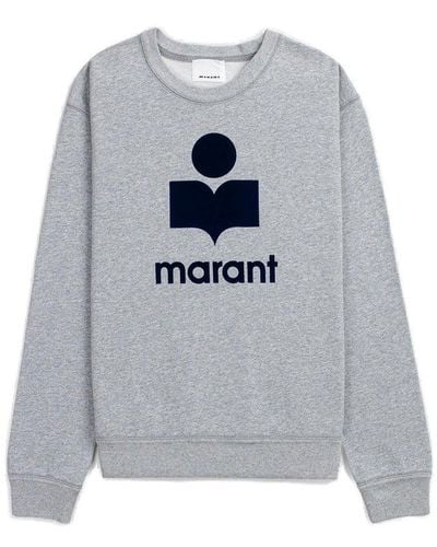 Isabel Marant Logo Printed Crewneck Sweatshirt - Grey