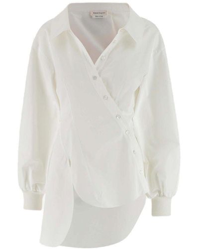 Alexander McQueen Asymmetrical Cotton Shirt - White