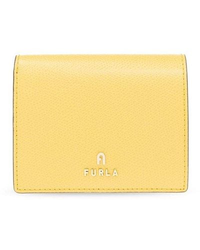 Furla Leather Wallet With Logo - Yellow