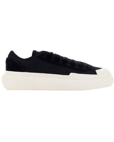 Y-3 Ajatu Court Round-toe Lace-up Trainers - Black