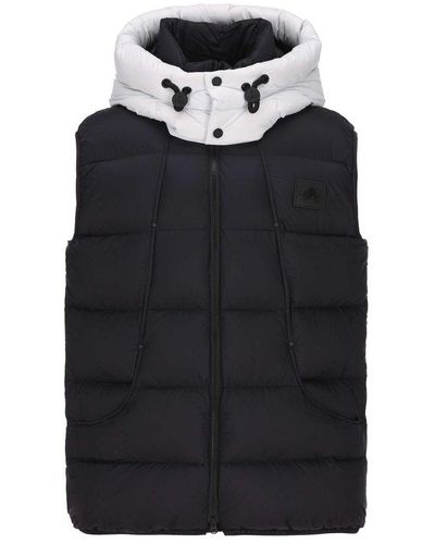 Moose Knuckles Quilted Logo Two Tone Padded Vest - Black
