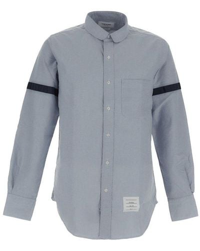 Thom Browne Long-sleeved Buttoned Shirt - Gray