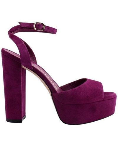 Stuart Weitzman Ankle Strap Platform Sandals - Purple