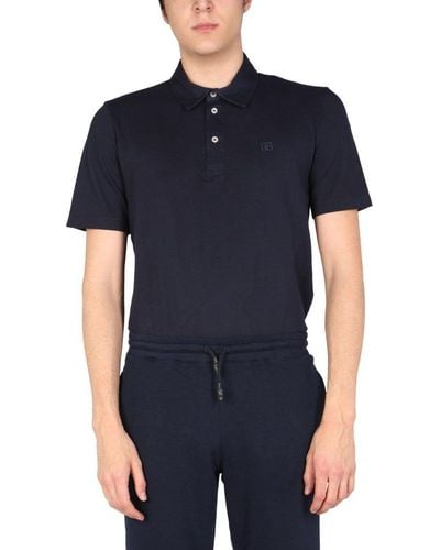 Ballantyne Logo Embroidered Short-sleeved Polo Shirt - Blue