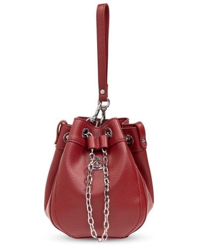 Vivienne Westwood Small Chrissy Chain-linked Bucket Bag - Red